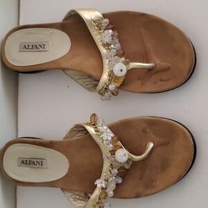 Alfani Pale Gold Jeweled Sandles